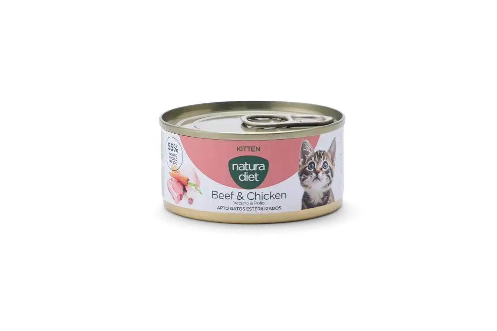 [10409] Natura Diet CAT Paté Kitten Beef & Chicken 85g x24