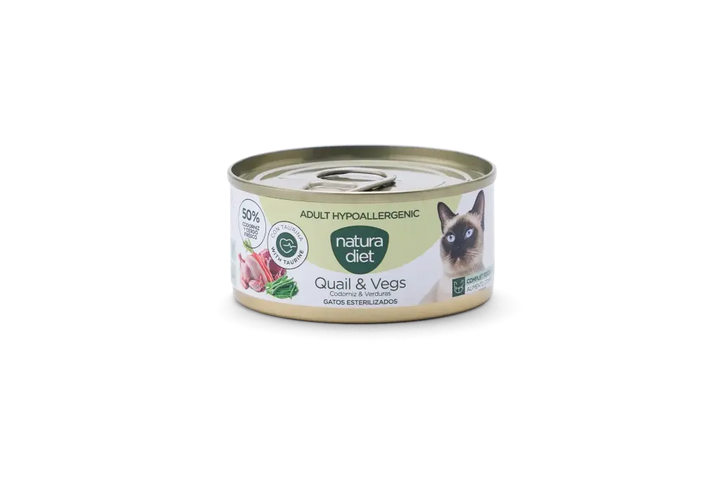 Natura Diet CAT Paté Adult Hypoallergenic Quail & Vegs 85g x24