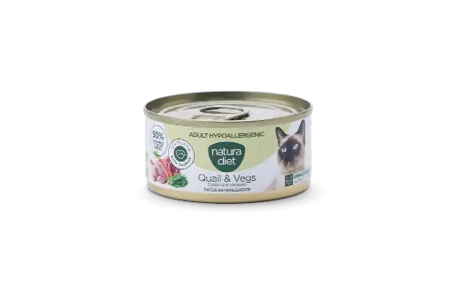 [10410] Natura Diet CAT Paté Adult Hypoallergenic Quail & Vegs 85g x24