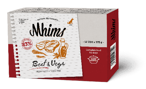 [718] 12x Mhims Dog Beef & Vegs 375 g