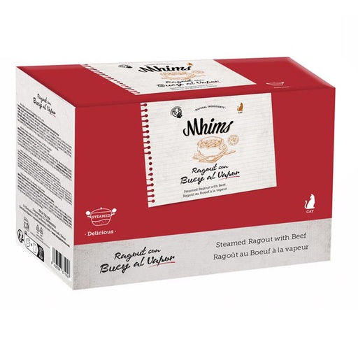 [10164] 12x Mhims Ragoût de Boeuf à la Vapeur 85 g - pour Chat